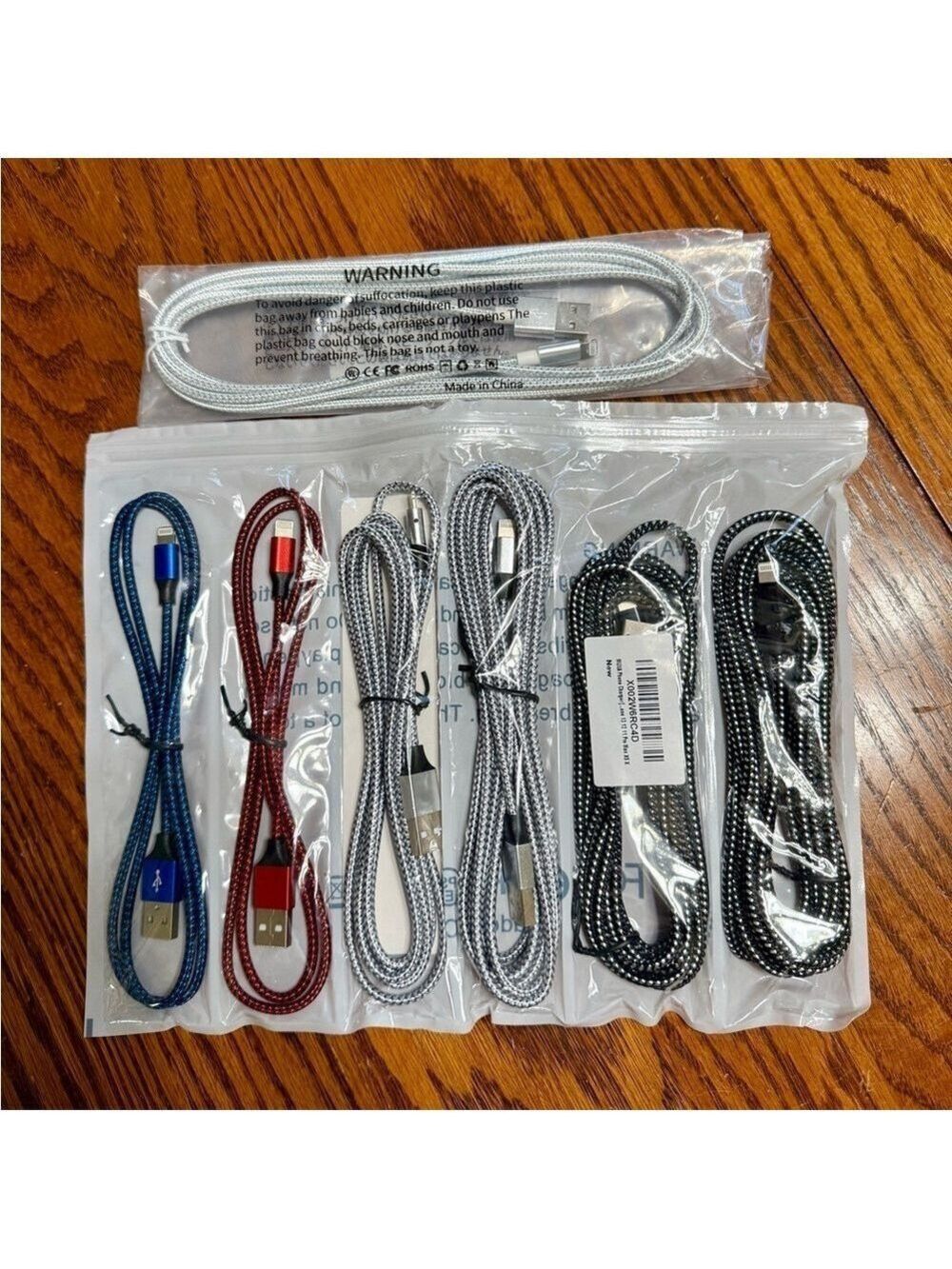 Braided USB Charging Cable Set of 7 Multi Lengths New